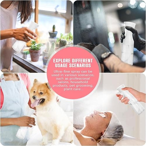 Apidgrowth Continuous Spray Bottle,Hair Spray Bottle,Plants Water Spray Mist Bottle,Ultra-Fine Spray Bottle for Hair,Skincare, Plant Care, Pet Grooming, Cleaning(White) thumbnail 8