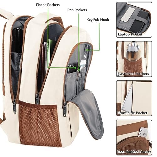 MATEIN 15.6inch Travel Laptop Backpack, Cute Anti Theft Slim Sturdy Laptops Backpack for Teacher, Water Resistant College Computer Bag Gift for Men & Women Nurse thumbnail 4