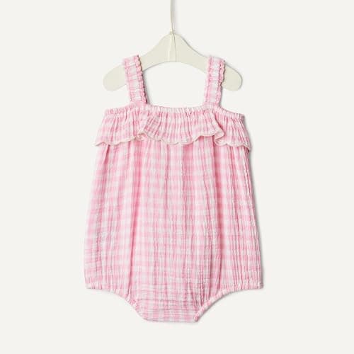 Amazon Essentials x Sofia Grainge Baby Girls' Cotton Gauze Sleeveless Romper thumbnail 5