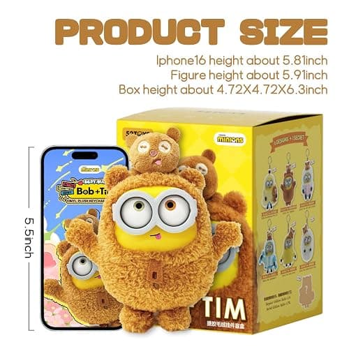 52TOYS Minions Bob & Tim – Best Buddies Forever Series Vinyl Plush Keychain Collectible Toy- 1PC Action Figures with Soft Touch, Movable Joints, Perfect for Home Decor & Gifts thumbnail 4