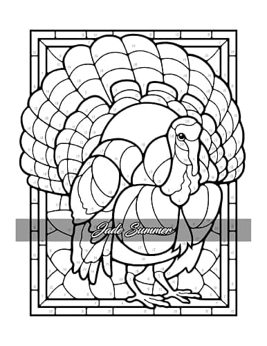 Color by Number Animals: Adult Coloring Book with Cats, Dogs, Birds, Butterflies, Horses, Sloths, and Many More for Stress Relief and Relaxation thumbnail 40