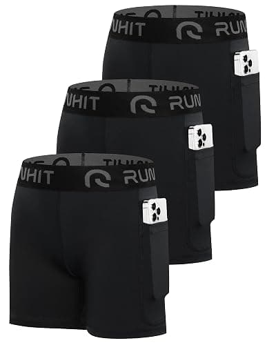 Runhit 4" Youth Girls Volleyball Shorts Spandex Girls Compression Shorts Biker Dance Kids Gymnastics Shorts with Pockets - Image 1
