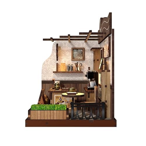 obzergem DIY Book Nook Kit -Country Cafe MINI House, Book Nook Kit for Adults, Wooden Puzzle, DIY Bookshelf Decorative Gifts, Christmas Birthday Gifts thumbnail 7
