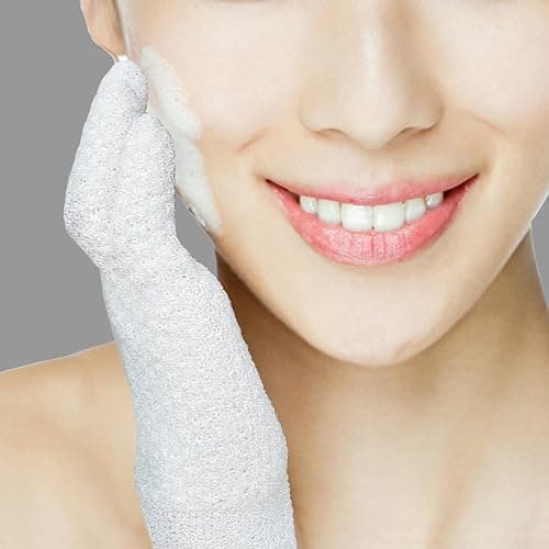 Evridwear Exfoliating Dual Texture Bath Gloves for Shower, Spa, Massage and Body Scrubs, Dead Skin Cell Remover, Gloves with Hanging Loop (1 Pair Light) thumbnail 7