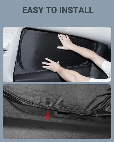 BASENOR 7PCS Tesla Model Y Sunshade Side Windows Rear Windshield Sun Shades Reflective Covers Sunproof UV Rays and Privacy Protection for Model Y 2020-2025 thumbnail 5