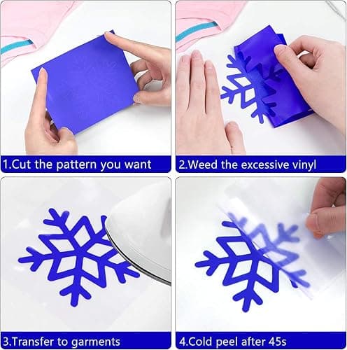 HTVRONT HTV Vinyl Rolls Blue Heat Transfer Vinyl - 12" x 20ft Blue HTV Vinyl for Shirts, Iron on for All Cutting Machines - Easy to Cut & Weed for Heat Transfer Design thumbnail 6