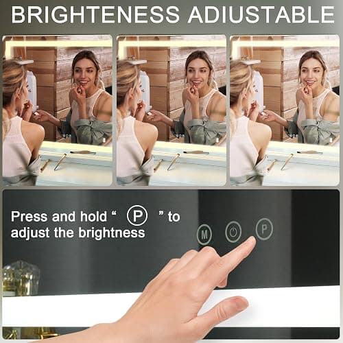 Sucedey Vanity Mirror with Lights, 23" x 18" Makeup Mirror, Hollywood Mirror with 3 Color Modes & Adjustable Brightness, Detachable 10x Zoom Mirror and USB Charging Design (White) thumbnail 4