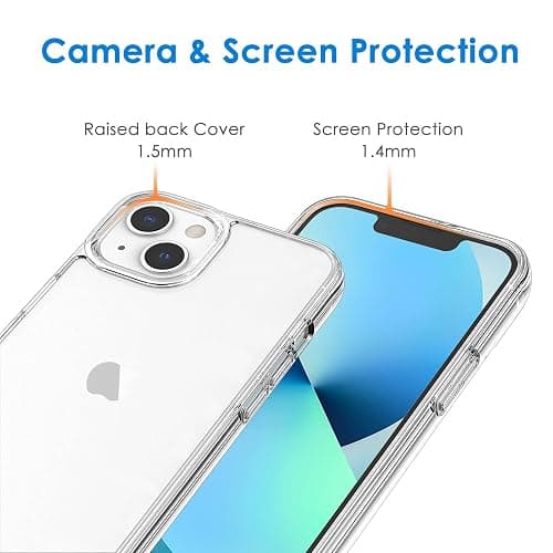JETech Hülle für iPhone 13 6,1 Zoll, Nie Vergilbung Stoßstange handyhülle, Anti-Kratzt Transparent Rückseite (Durchsichtig) thumbnail 5