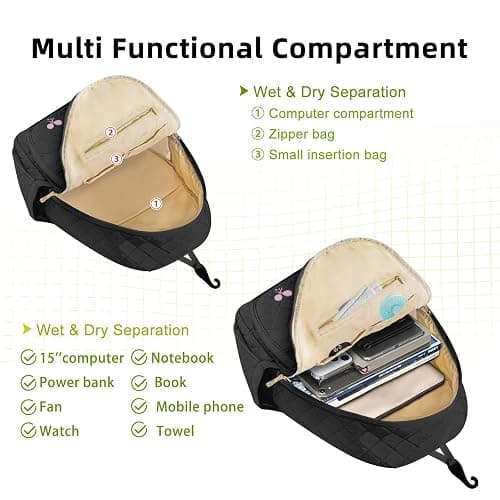 YEEGO DIRECT Tennis Bags for Women, Tennis Backpack Pickleball Racket Bags,Water-Resistant Sling Tote Padel Bag for Pickleball Tennis Badminton, Cute Gifts for Women Girl, Duffle Bag Gym Travel thumbnail 6