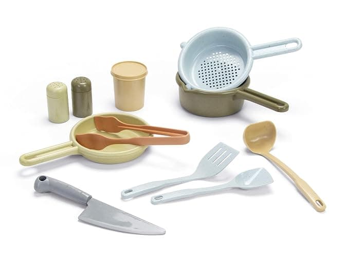Dantoy: BIO Kitchen Set - 12 Piece Food Playset, Pretend Play Cooking, Realistic Kitchen Toys, Utensils, Recycled Plastic, Kids & Toddlers Ages 2+ - Image 1
