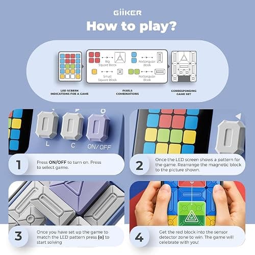 GiiKER Super Slide Puzzle Games, Original 500+ Challenges Brain Teaser Puzzle, Toys for Kids, Travel Games Birthday Gifts Easter Stocking Stuffers for Boys Girls, Activities for Road Trips - Lavender thumbnail 3