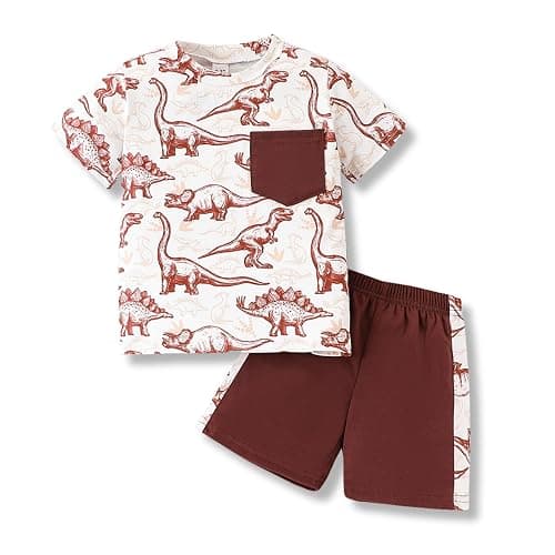 Klyatpxoen 2-7 T Toddler Baby Boy Outfits Shorts Sleeve Summer Beach Cocos T Shirts + Shorts Clothing Set - Image 1