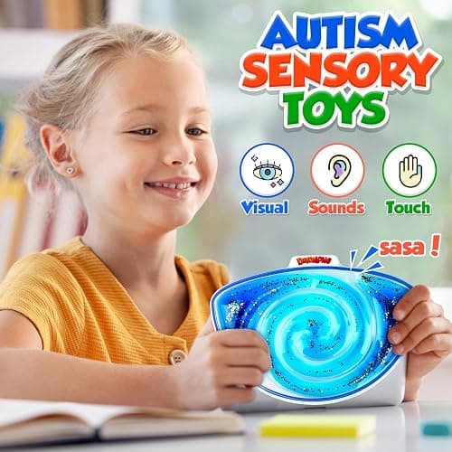 Squishy Sensory Toys for Kids - 4 Pack Fidget Toy Sensory Maze for Autism - Stress Anxiety Relief Toys for Calm Down - Sensory Fidget Toy Filled Goo, Glitter, Easter Prizes for Kids Classroom - 4pcs thumbnail 3