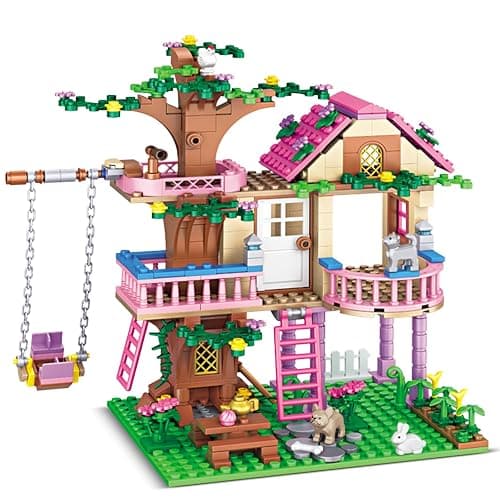 HSANHE Tree House Building Set Compatible with Friends, 504 PCS Forest House Building Kit Birthday Gift for Kids Girls Boys Age 6-12 Years(7652) - Image 1