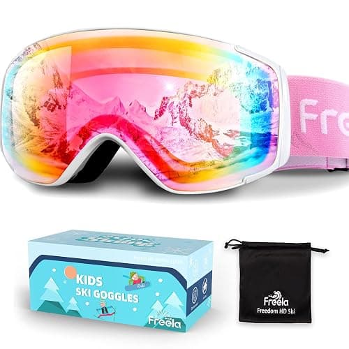 Freela Kids Ski Snowboard Goggles for Toddler(3-14) Youth Anti Fog Anti UV Goggles Girls Boys Snow Skiing Equipment - Image 1