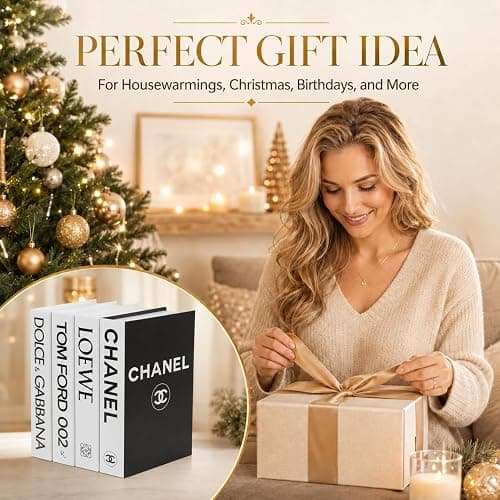PROBENEX 4 Pcs Decorative Books | Faux White Coffee Table & Shelf Decor | Bright Scandinavian Look for Living Room, Office and Entryway - Not Real, Tool-Free 2-Min Setup thumbnail 9