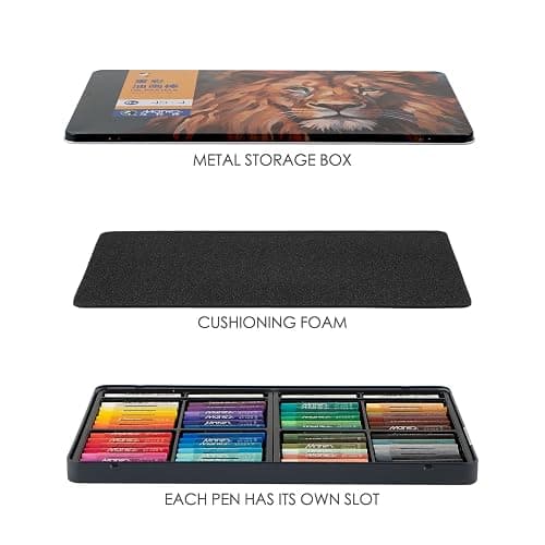 Marie's 48 Colors Oil Pastels with 4 Bonus White Pencils in Tin Box,Vibrant Colors for Smooth Blending & Layering, Oil Pastels for Artists, Students, Teachers & Beginners (10x70mm) thumbnail 4