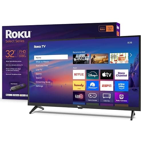Roku Smart TV 2025 – 32-Inch Select Series, 1080p Full HD TV – Roku TV with Voice Remote – Flat Screen LED Television with Wi-Fi for Streaming Live Local News, Sports, Family Entertainment - Image 1