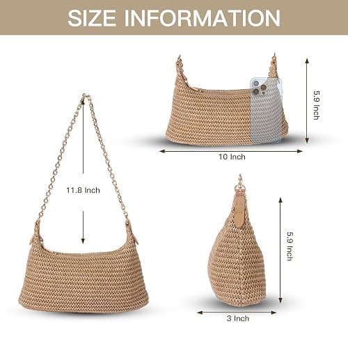 GOLDTIMO Women's Straw Woven Beach Bag Summer Vacation Shoulder Purse thumbnail 4