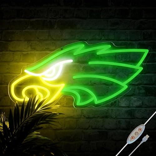Jevuoyee Eagle Neon Signs for Wall Decor, Dimmable Eagles Logo Neon Light, LED Decor Birthday Gifts for Man Cave, Game Room, Bedroom, Bar, Bistro, Club, Cafe - Image 1