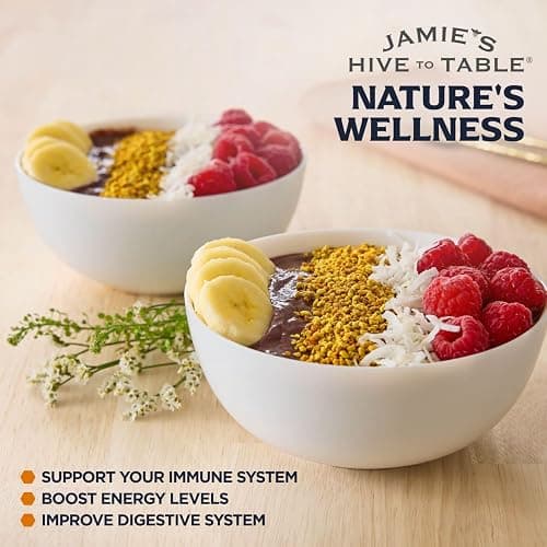 Jamie’s Hive to Table 100% Pure Bee Pollen Granules, 6 oz - Raw & Natural for Energy, Immunity, Skin Health, Antioxidants, & Vitality, Gluten Free thumbnail 5
