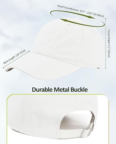 American Trends Women's Cotton Baseball Cap Soft Unstructured Plain Dad Hat | Adjustable Metal Buckle, Soft Unstructured Crown, Breathable Fabric, Sun Protection for Workouts, Running & Everyday Wear thumbnail 3