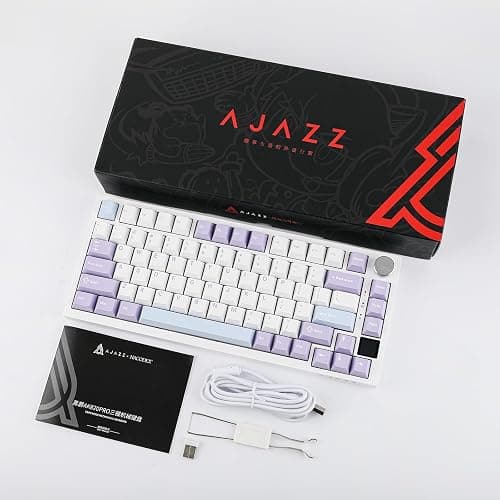 EPOMAKER Ajazz AK820 Pro 75% Wireless Mechanical Keyboard with TFT Smart Display&Knob, Gasket-Mounted Gaming Keyboard, Bluetooth/2.4GHz/USB-C Wired (Purple, Gift Switch) thumbnail 7