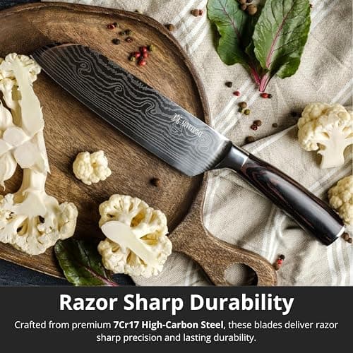 Yatoshi Professional Kitchen Knife Set, 15 Pieces, High Carbon Stainless Steel, Ergonomic Handle thumbnail 5