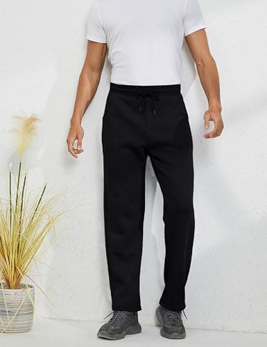 Gihuo Men's Winter Fleece Pants Sherpa Lined Sweatpants Active Running Jogger Pants thumbnail 3