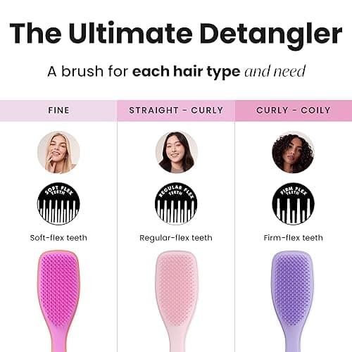 Tangle Teezer Fine & Fragile Ultimate Detangler Brush, Dry & Wet Hair Brush to Detangle & Reduce Breakage, Apricot/Purple thumbnail 9