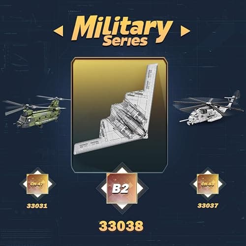 Reobrix Fighter Jet Building Set 33038, B2 Military Bomber Plane for Adults, Aviation Airplane Cool Jet Model Collection for Boys,Ideal Gifts for Kids 14+, Men and Military Fans thumbnail 7