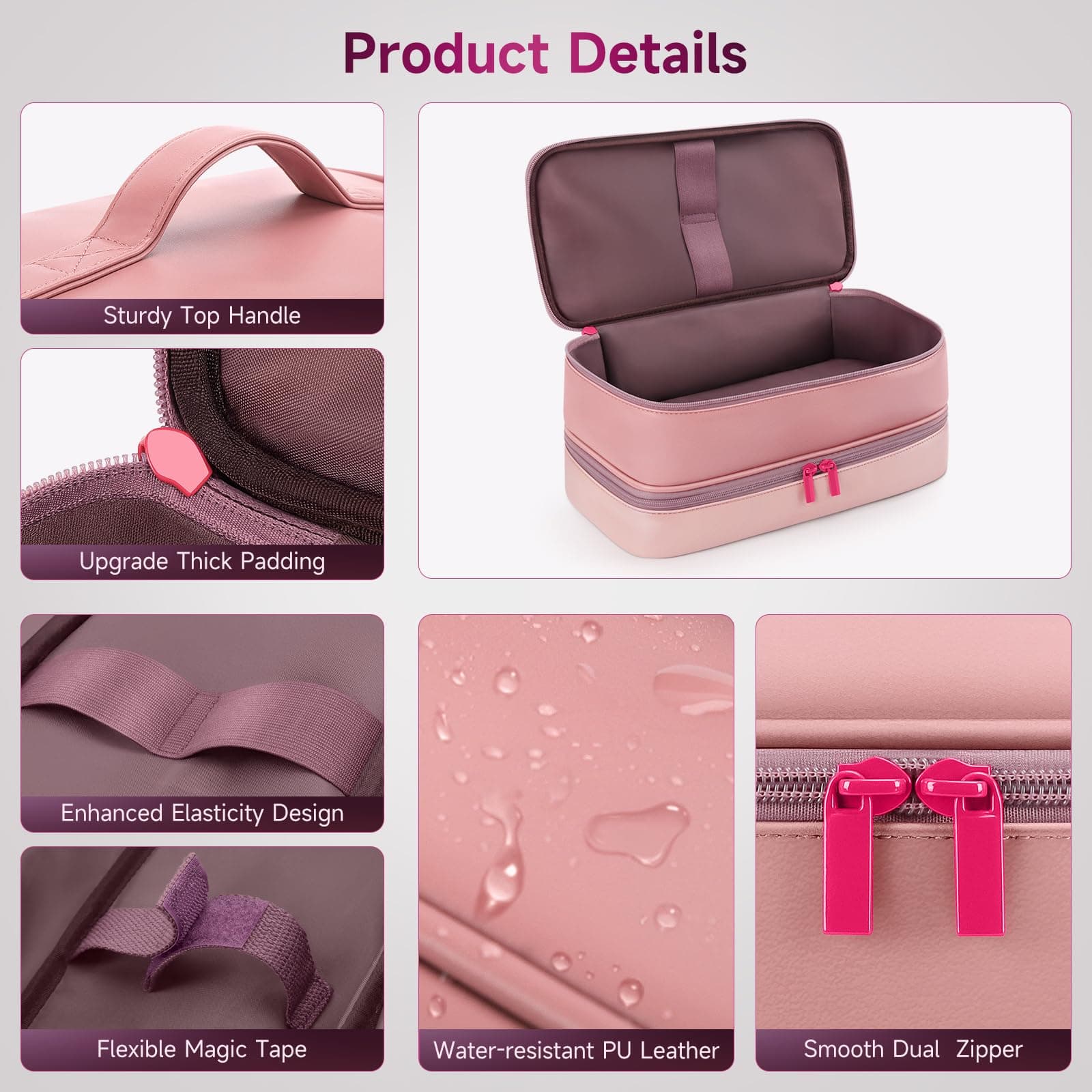 Funda para secador de pelo de viaje para Shark FlexFusion, bolsa portátil de herramientas para el cabello, funda de almacenamiento de doble capa para secador de soplado Shark FlexStyle thumbnail 6