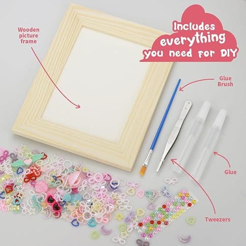 LEJITEKK DIY Picture Frame Craft Kit for Kids - Crafts for Girls 8-12, Tween Girls Gifts 10-12, Mosaic Kids Arts and Crafts Ages 6-8 thumbnail 4