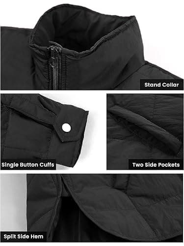 Muchpow Women's Lightweight Down Coat Long Sleeve Full Zipper Oversized Packable Short Puffer Jackets thumbnail 4