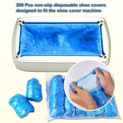 LYSHIYI Shoe Cover Dispenser with 200pcs Disposable Shoe Covers, Automatic Shoe Cover Machine Fits shoes up to Men's size 12, Suitable for Home, Factory, Hospital (Silver) thumbnail 6