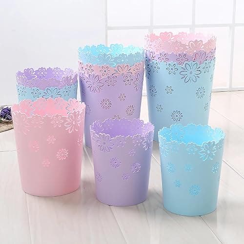 ASFUSS Mini Wastebasket Small Purple Trash can Office Plastic Garbage Can for Bathroom Vanity Desktop Office or Living Room (Purple, Medium) thumbnail 7