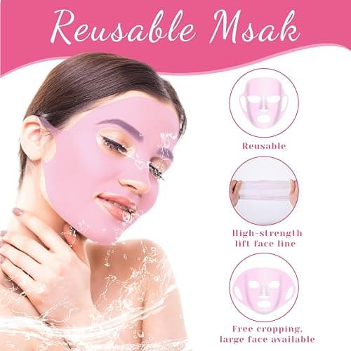 BOHUIZ 2 Pack Silicone Face Mask Cover, Reusable Anti-Wrinkle Face Mask Holder for Sheet Masks Moisturizing Facial Mask Cover Prevent Evaporation Beauty Face Tool Skincare Beauty Spa thumbnail 3
