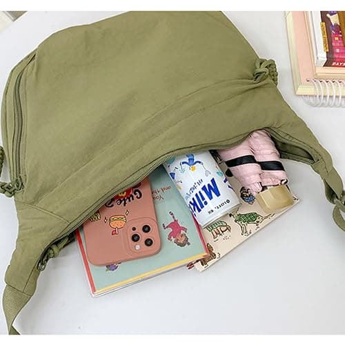 Crescent Crossbody Bags for Women Nylon Slouchy Sling Hobo Bag,Spacious Dumpling Handbag Cross Body Purses for Work Shopping thumbnail 6