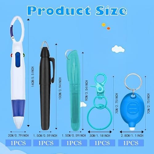Daemson Nurse Pen Set, Badge Reel Pen, Nurse Badge Accessories (Blue) | Include Highlighter, Permanent Marker, Ballpoint Pen, LED Keychain Flashlight, and Nursing Keychain Clip thumbnail 3