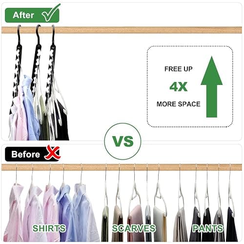 8-Pack-Closet-Organizers-and-Storage,Sturdy Organization-and-Storage-Hangers-Space-Saving for Wardrobe,Dorm-Room-Essentials for College Students Girls Smart Clothes Hanger thumbnail 3