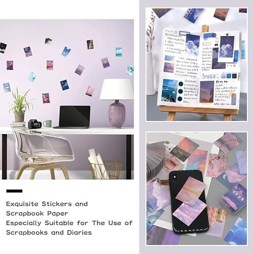 600 Pieces Washi Sticker Set, 12 Set Scrapbooking Diary Planner Album Diary Notebook, Scrapbooking Sticker Journaling Supplies for DIY Arts and Crafts Card Making Laptop Decoration thumbnail 5