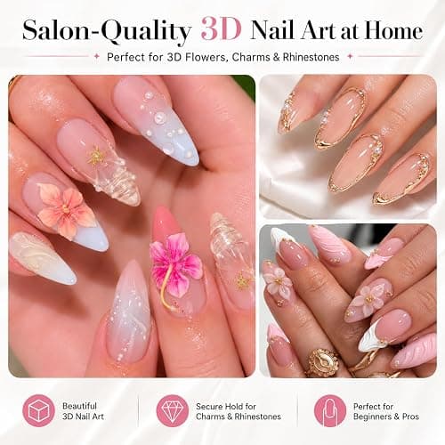 AZUREBEAUTY 3D Gel Nail Art, 15g Sculpting Gel for Nail Art, Molding, Clear | Rhinestones Glue for Gems Decoration Charms and Nail Design, Carving and Drawing, No Wipe, U V Light Required, DIY Salon Home thumbnail 2