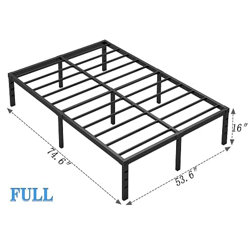 NEW JETO Metal Bed Frame,Full Size Bed Frame with Storage Space,Heavy Duty Sturdy Mattress Foundation,Easy Assembly,No Box Spring Needed, Black,16 Inch,Full thumbnail 3