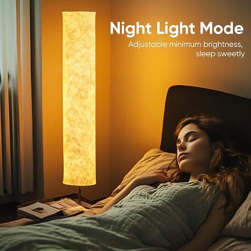 Soft Light Floor Lamp, 58 inch Simple Design Morden Slim Warm Light 3000K LED Tyvek Fabric Shade with LED Lamp for Living Room Bedroom Game Room thumbnail 7
