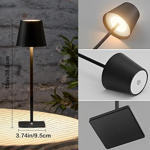 4 Pack Led Cordless Table Lamps-Wireless Rechargeable Lamps Bulk of 4,Waterproof Outdoor Table Lamp for Patio/Restaurant/Dinner Dining Desk Top Lights/Kitchen Countertop, Value Pack of 4,Multiple Set thumbnail 4