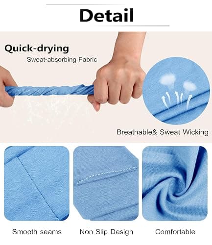 Ztomine Headbands for Women, 8pcs Stretchy Non Slip Soft Cotton Cloth Hair Bands for Sports, Workout, Yoga and Running thumbnail 6