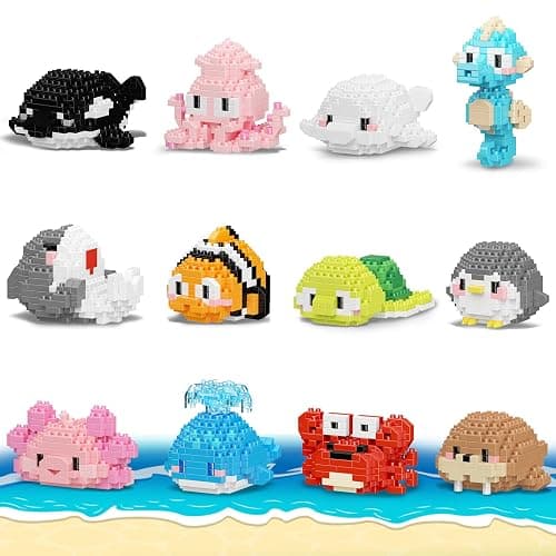 libergarden Micro Building Blocks Sets, 12 in 1 Cute Aniamls Series for Kids Birthday Party Favors, Mini Building Blocks, Micro Building Kit Toys, Building Blocks for Adults & Kids - Image 1