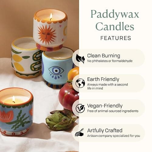Paddywax Scented Candles Dopo Hand-Painted Ceramic Luxury Artisan Candle, 8-Ounce, Eye - Incense & Smoke thumbnail 4