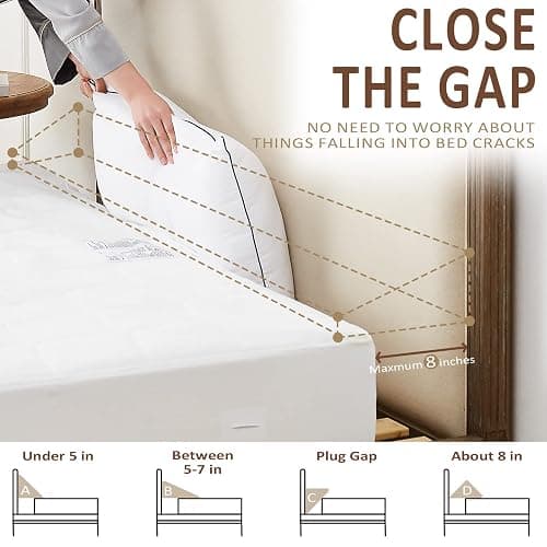 Homemate King Size（76"x10"x6"） Bed Wedge Pillow for Headboard - Bed Gap Filler(0-8") - Triangle Bloster Pillow Wedge - White thumbnail 3