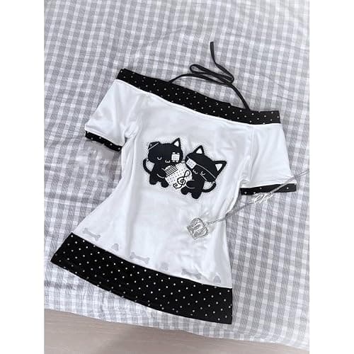 Kawaii Cutecore Harajuku Y2k 2000s Tops Summer Preppy Aesthetic Alt Goth Emo Short Sleeve Graphic Tees thumbnail 3